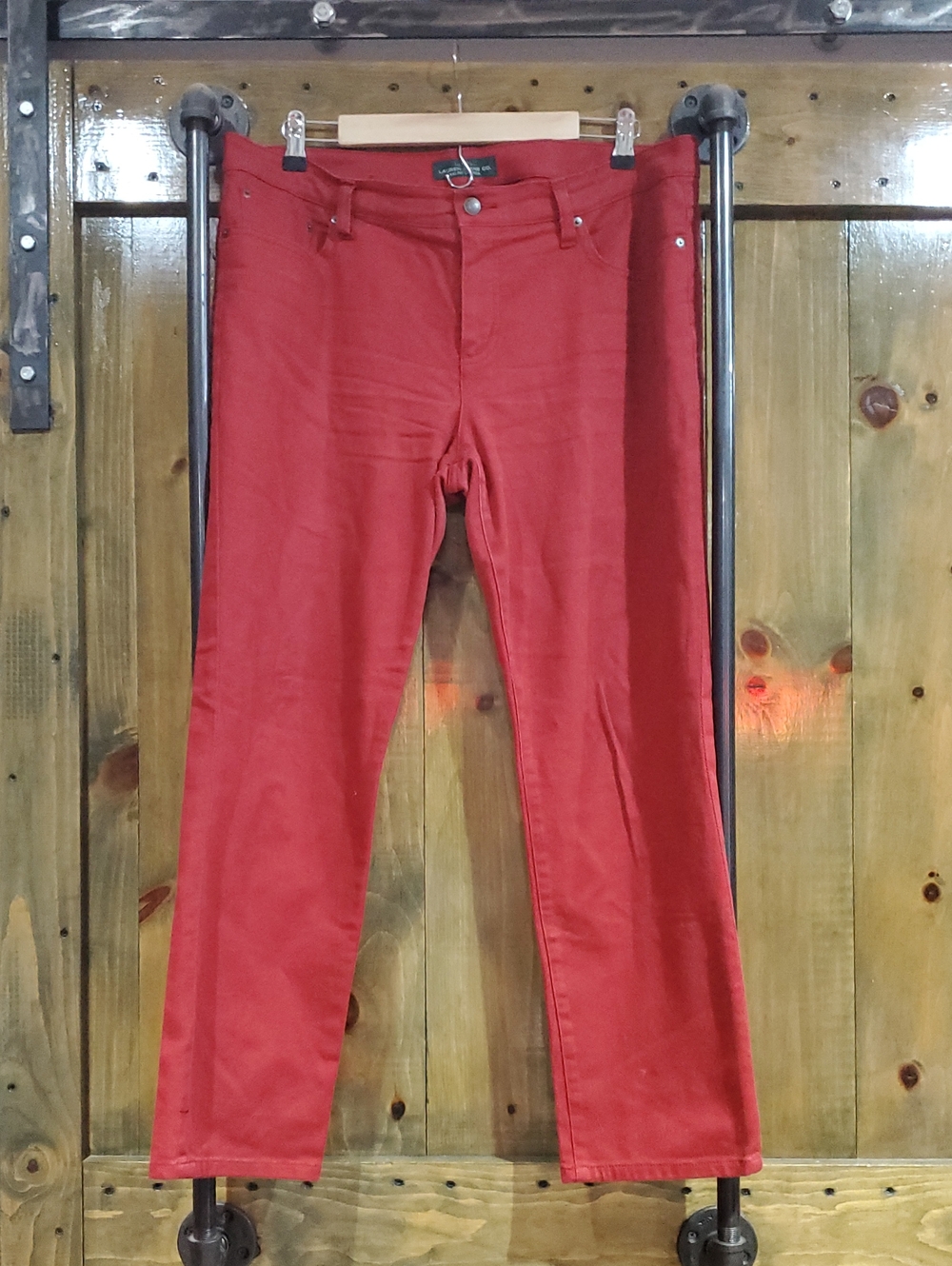 LRL Ralph Lauren Red Straight-Leg Women's Jeans Western Classic Ranch Barndo